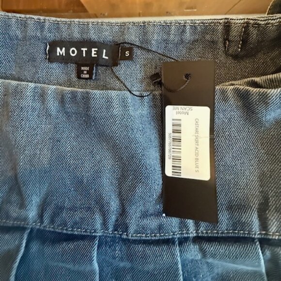 NWT Motel Rocks Denim Pleated Mini Skirt - Women's Small - Picture 9 of 9